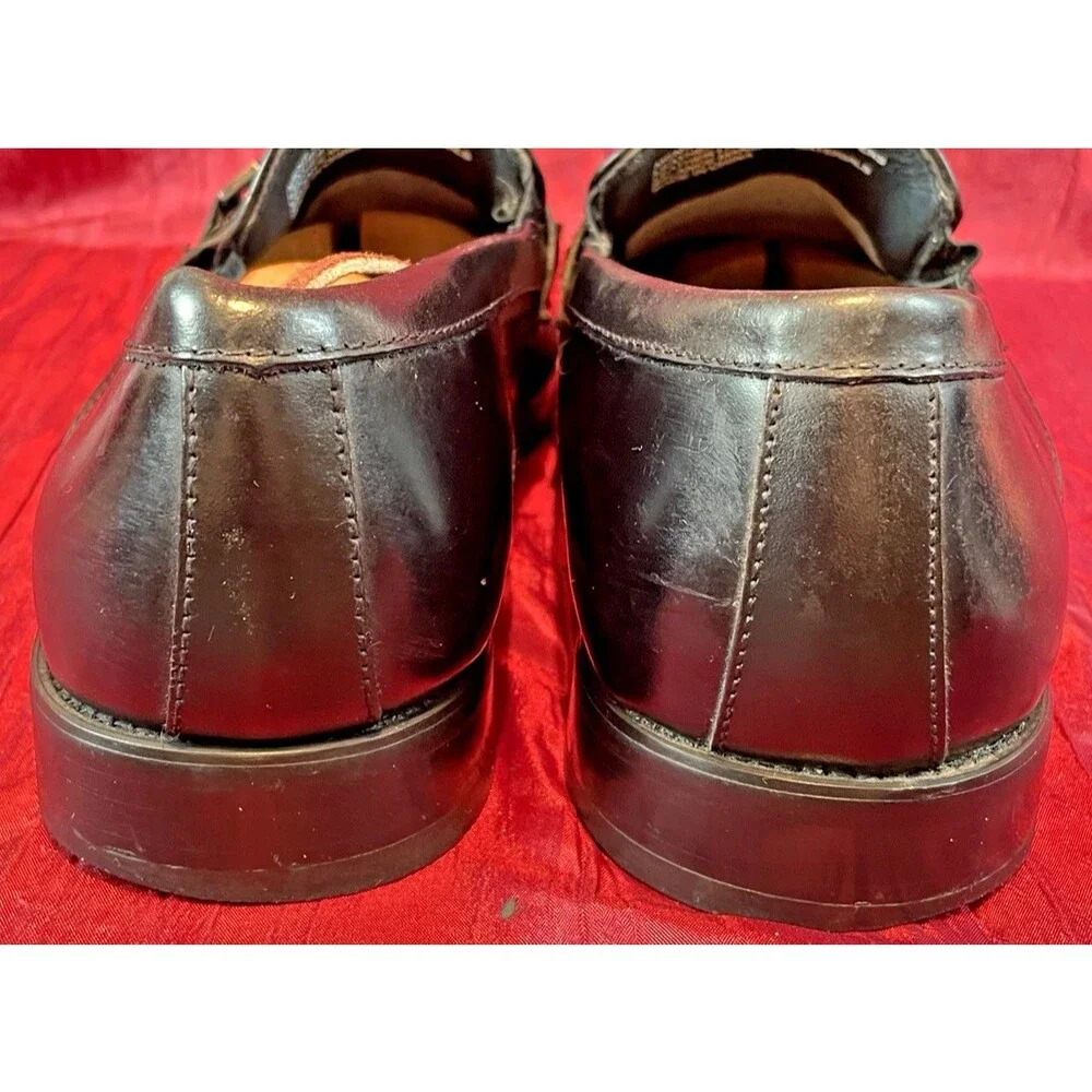 Mens Stacy Adams Black Leather Slip-on Loafer  sz 8.5M